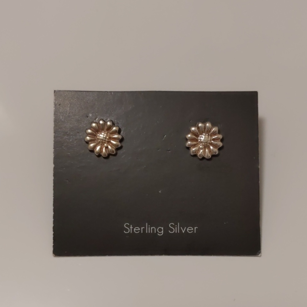 Sterling silver Sunflower Stud Earrings